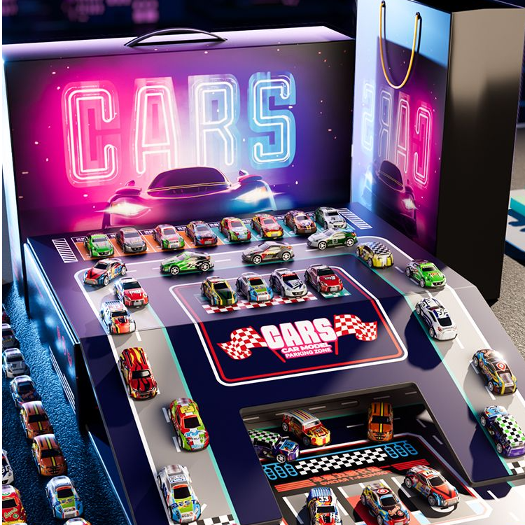 儿童合金玩具车车库回力仿真赛车模型男孩新年生日礼物小汽车耐摔