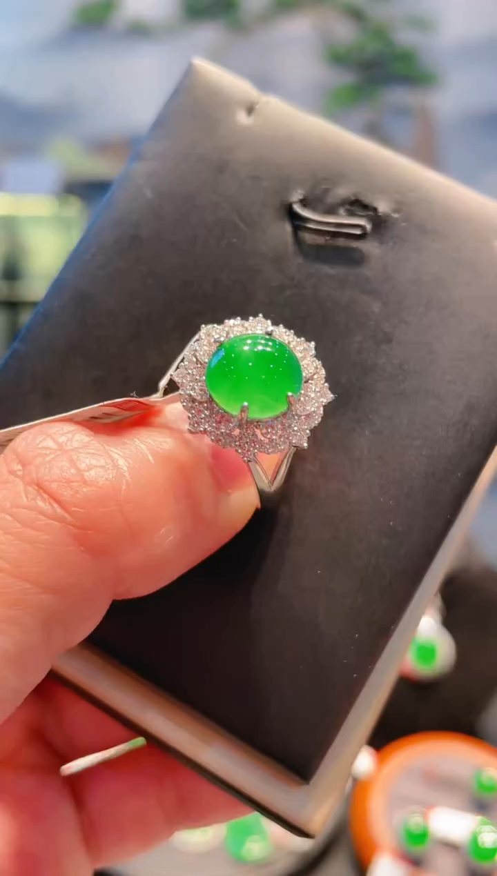 翡翠银S925镶嵌颈饰天然A货翡翠9
