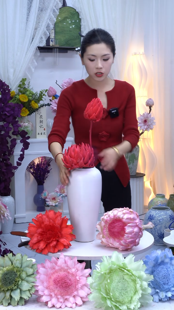 永生洋蓟玫红2头【微瑕】7469