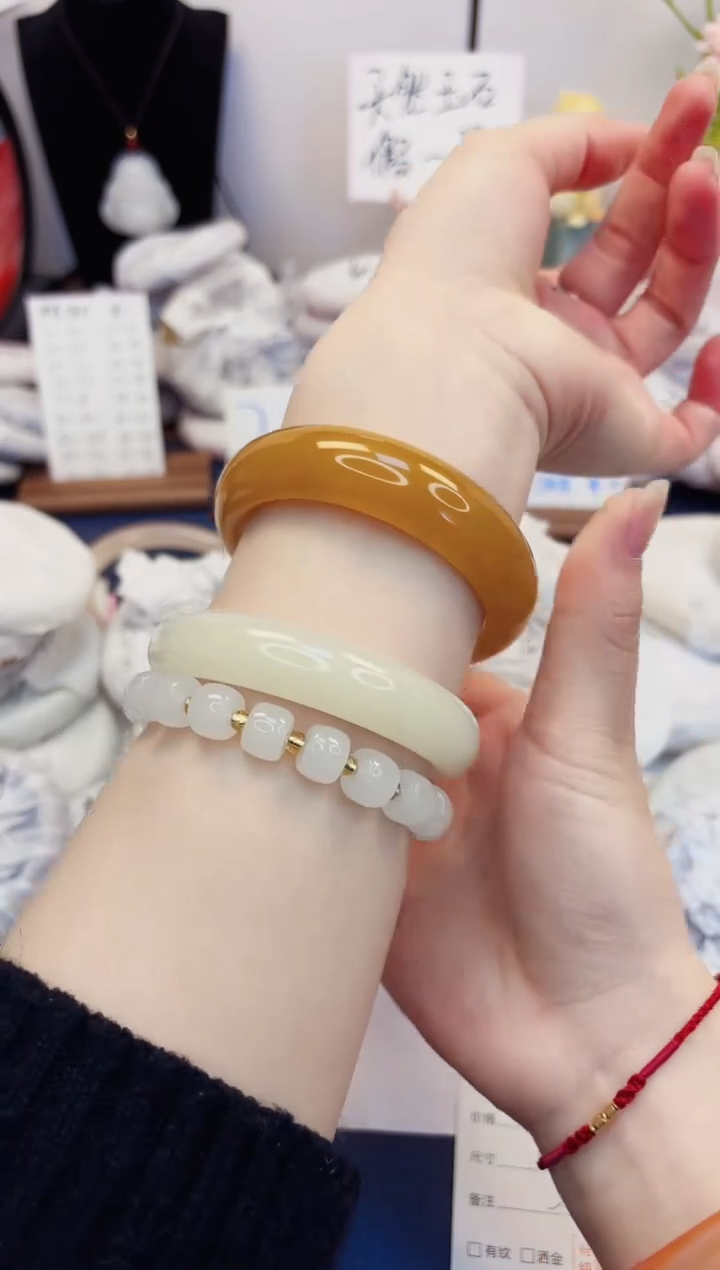 【闪购商品】石英质玉手镯未镶嵌458-财气镯-圈口57