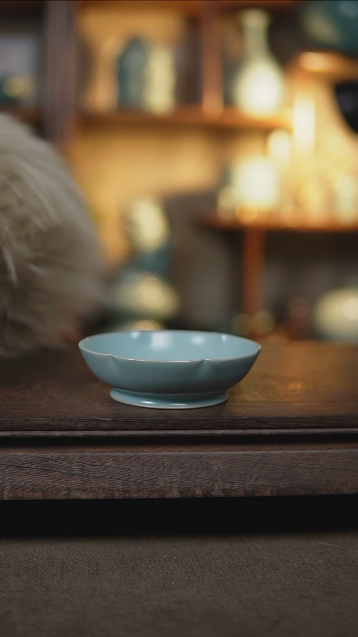 【闪购商品】杯仿古宋臻釉葵口圆洗微瑕