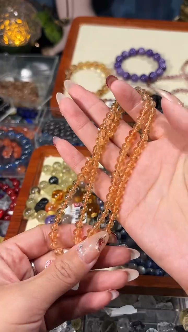 【闪购商品】水晶手串未镶嵌D02黄水晶三圈拍2件