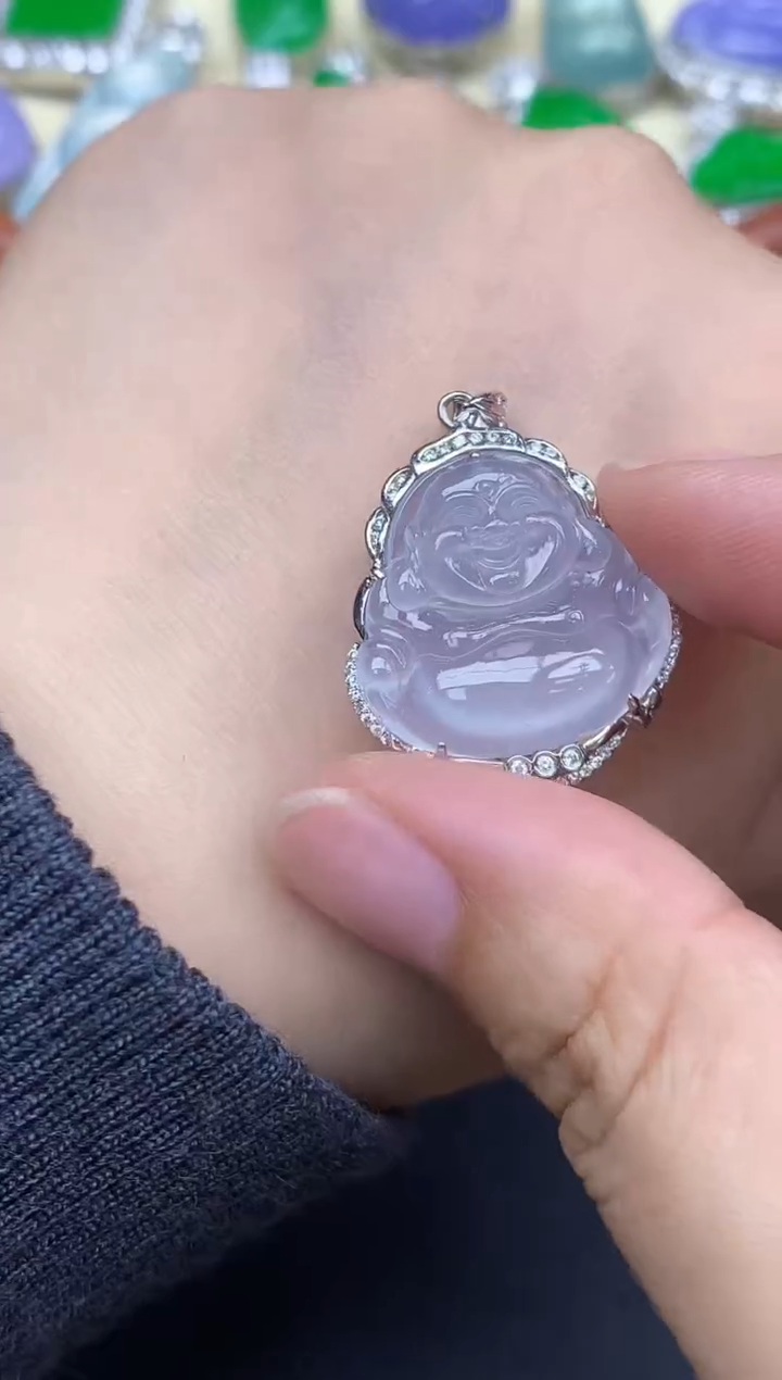 颈饰18K金镶嵌翡翠433-中国好珍宝