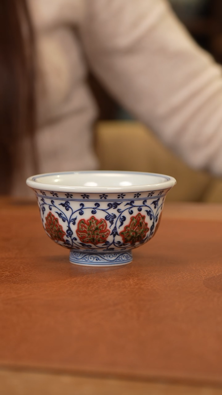 【闪购商品】杯和然窑釉里红压手杯