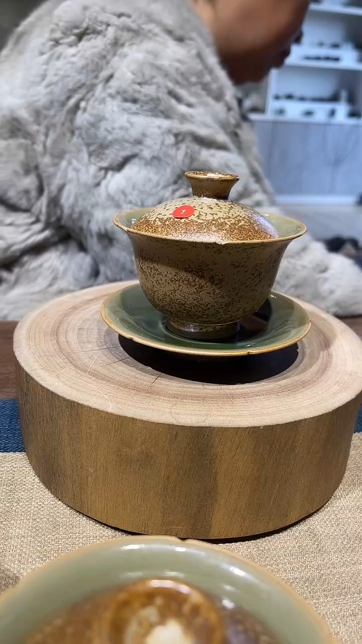 摆件瓷原生态原矿草木灰盖碗