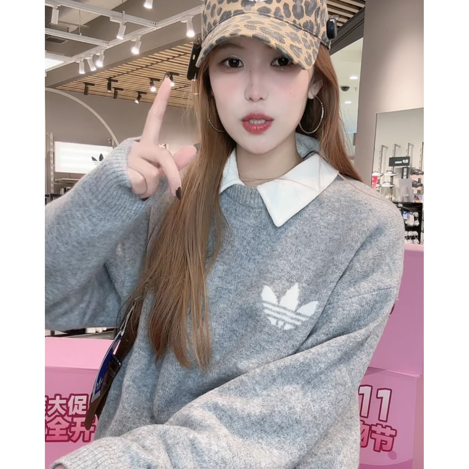 adidas/阿迪达斯originals 针织圆领宽松时尚保暖毛衣  KF2341