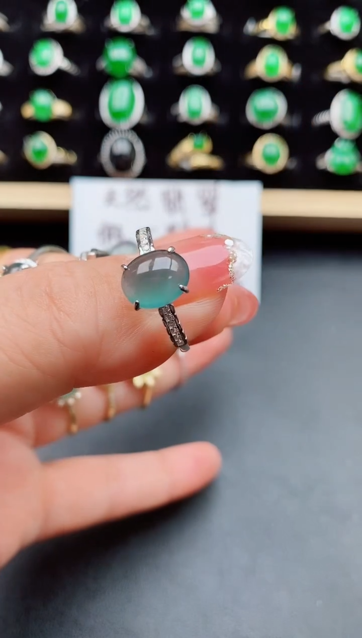 【闪购商品】翡翠戒指银S925镶嵌50800