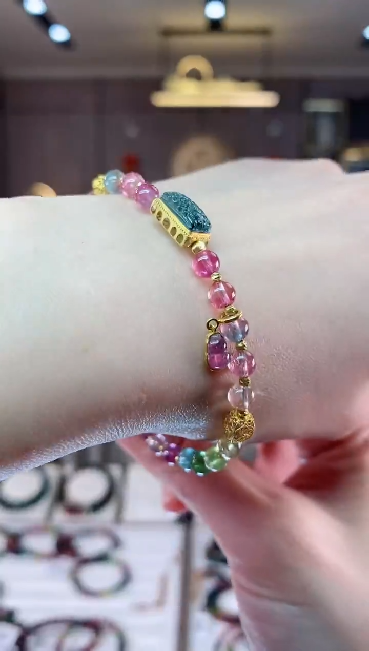 【闪购商品】碧玺单圈手链未镶嵌一物一证dan