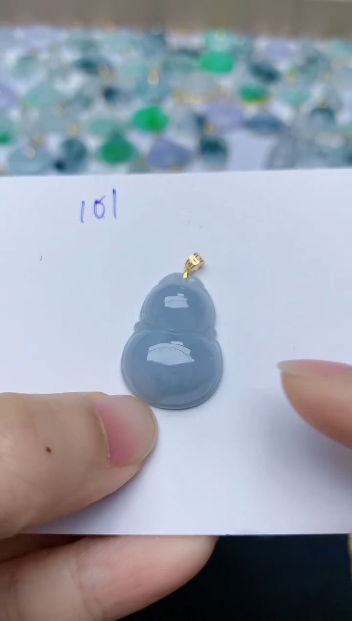 【闪购商品】翡翠颈饰18K金镶嵌天然翡翠A货    101