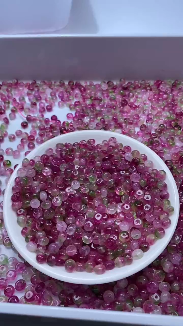 颈饰未镶嵌水晶W3232西瓜碧玺算盘6*3mm*20颗