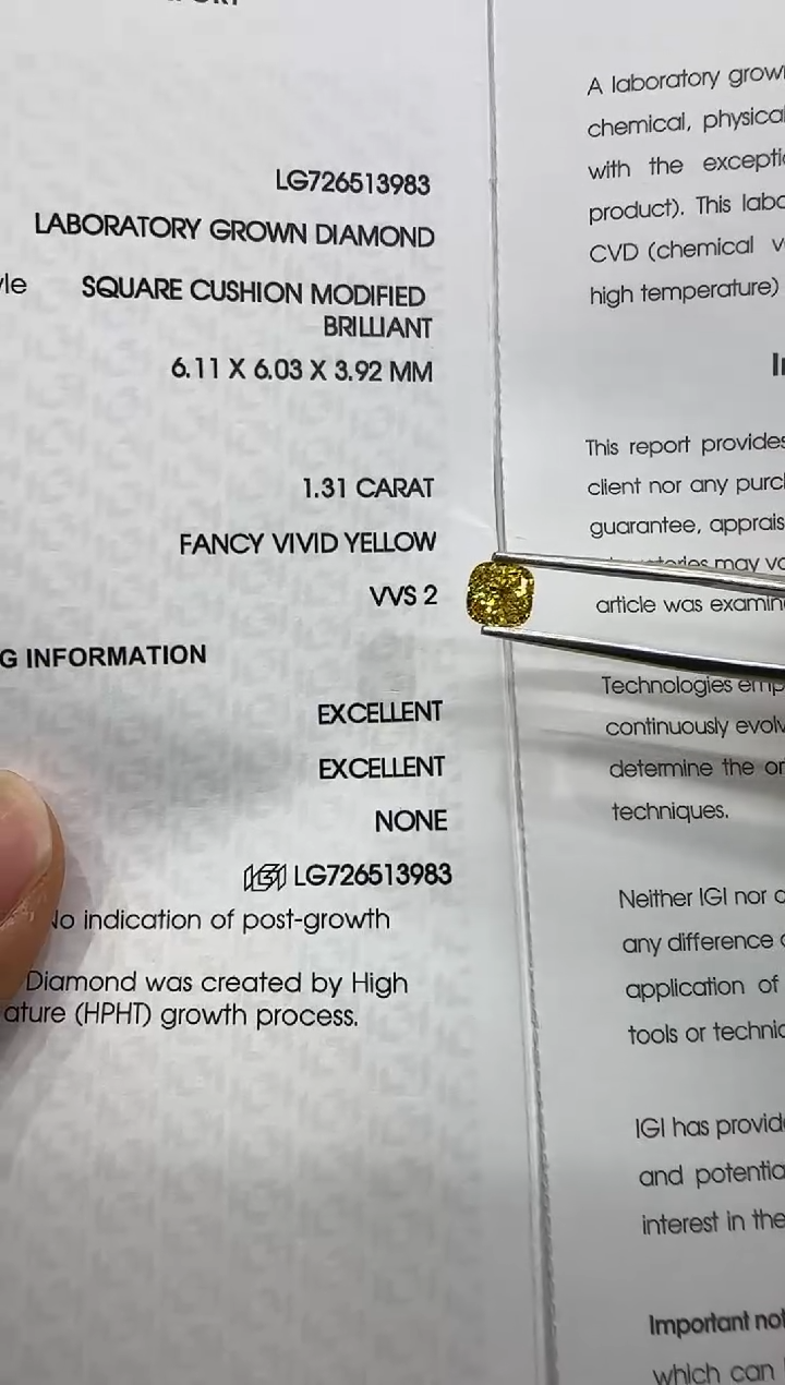 裸石实验室培育钻石1.31ct