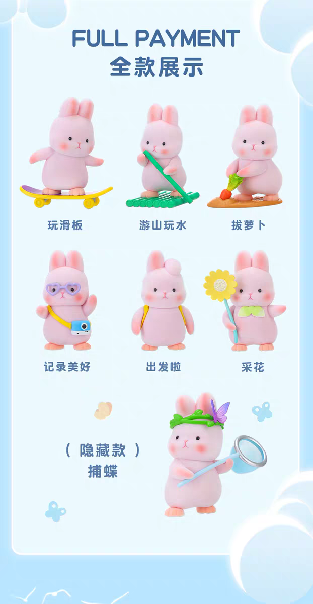 溜溜兔日常 萌粒代拆 潮玩盲盒【开欢潮玩】