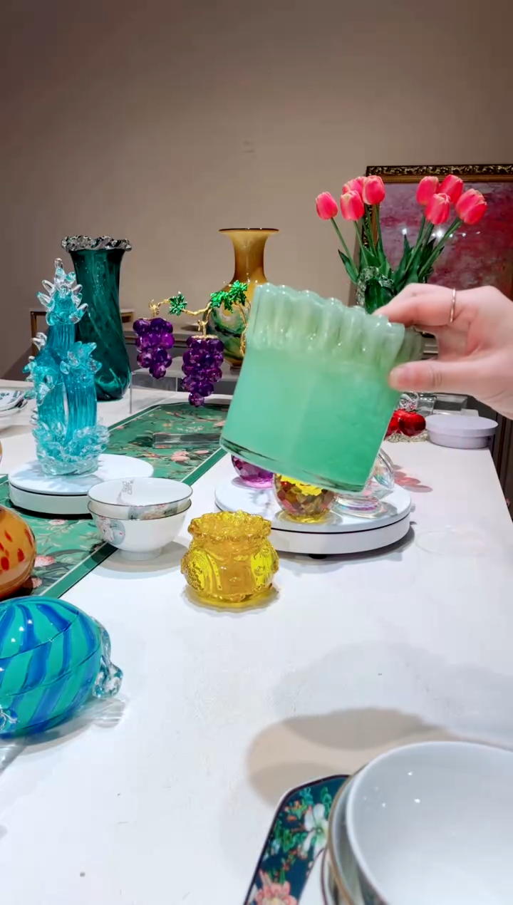 【闪购商品】琉璃手工艺品   绿色折纸小收纳