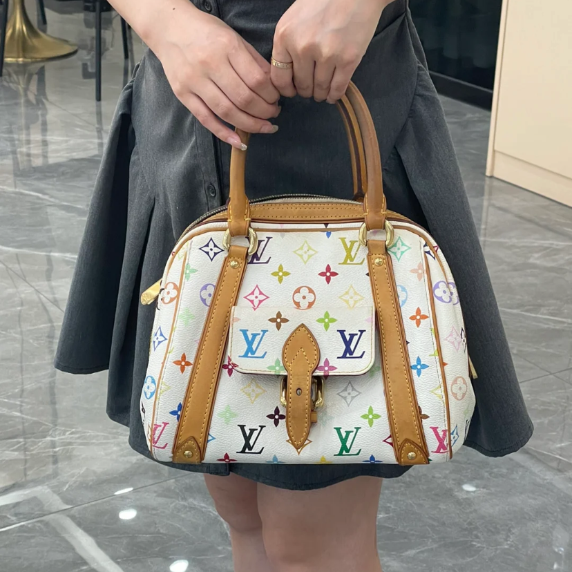 95新 LouisVuitton/路易威登 蔚蓝/白三彩 保龄球手提包