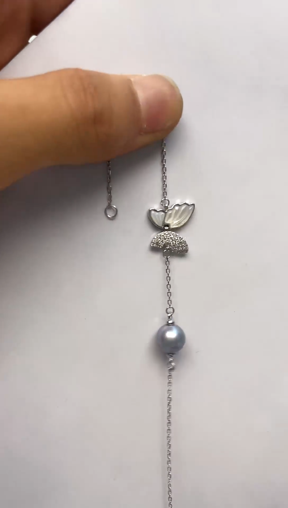 海水珍珠银S925镶嵌手绳8-9