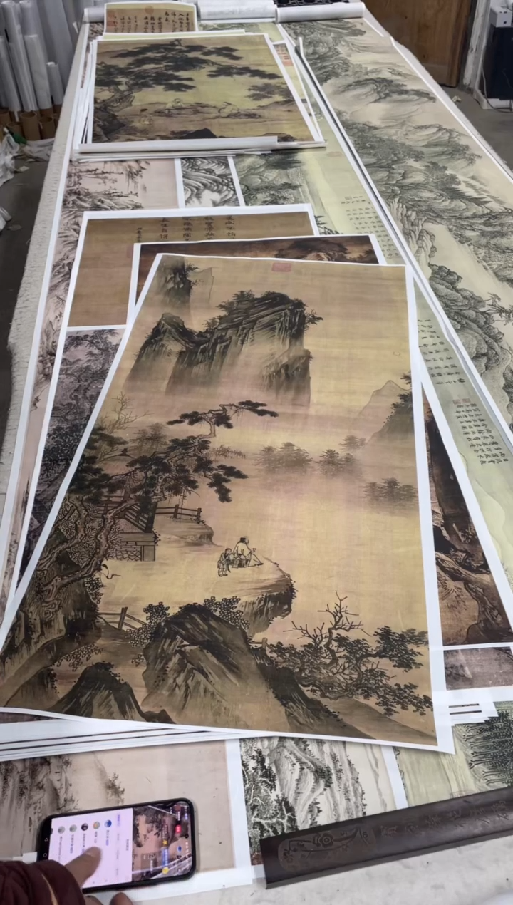 马远_举杯玩月图 微喷复刻