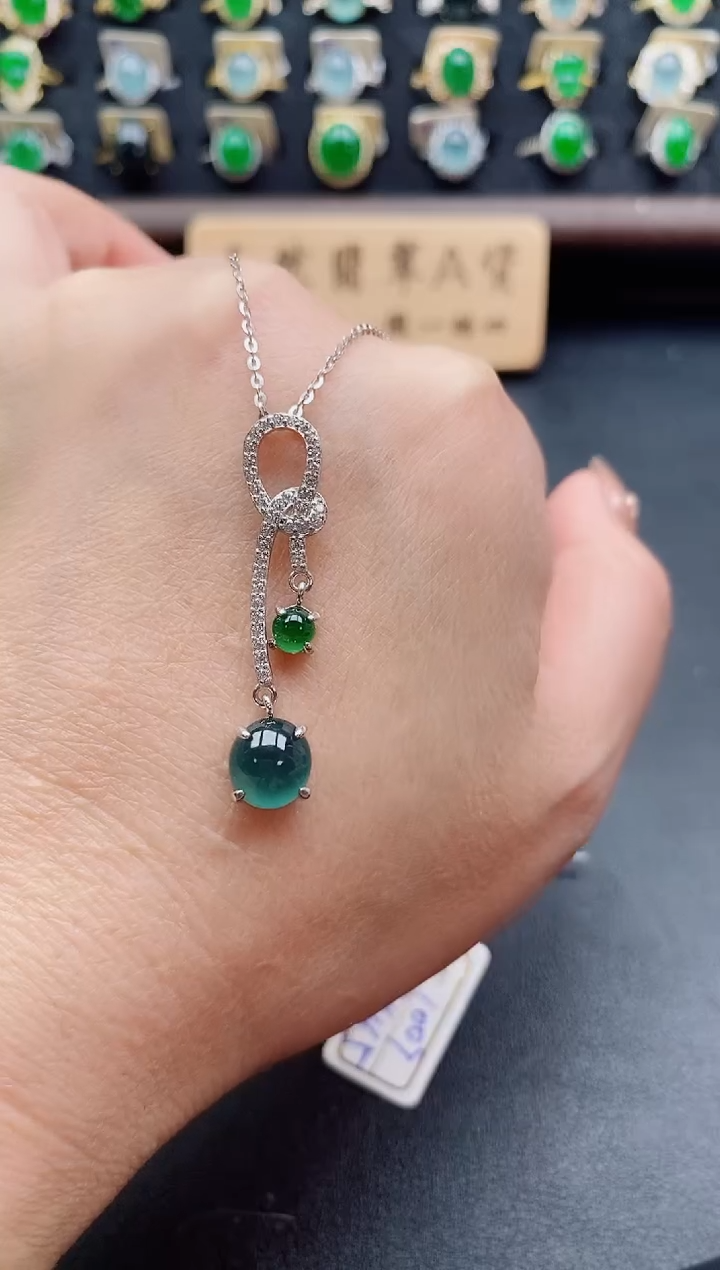 套链银S925镶嵌翡翠1