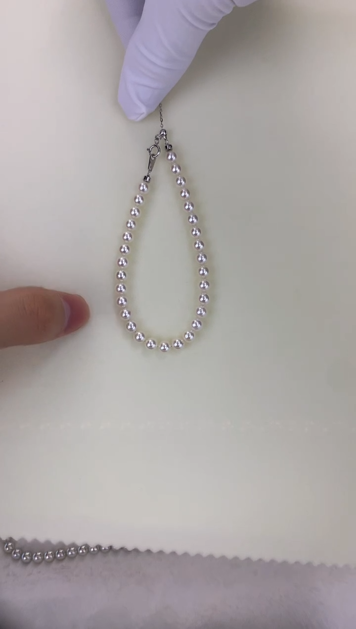 银S925镶嵌DA海水珍珠 GD137 5-5.5 昭和手链