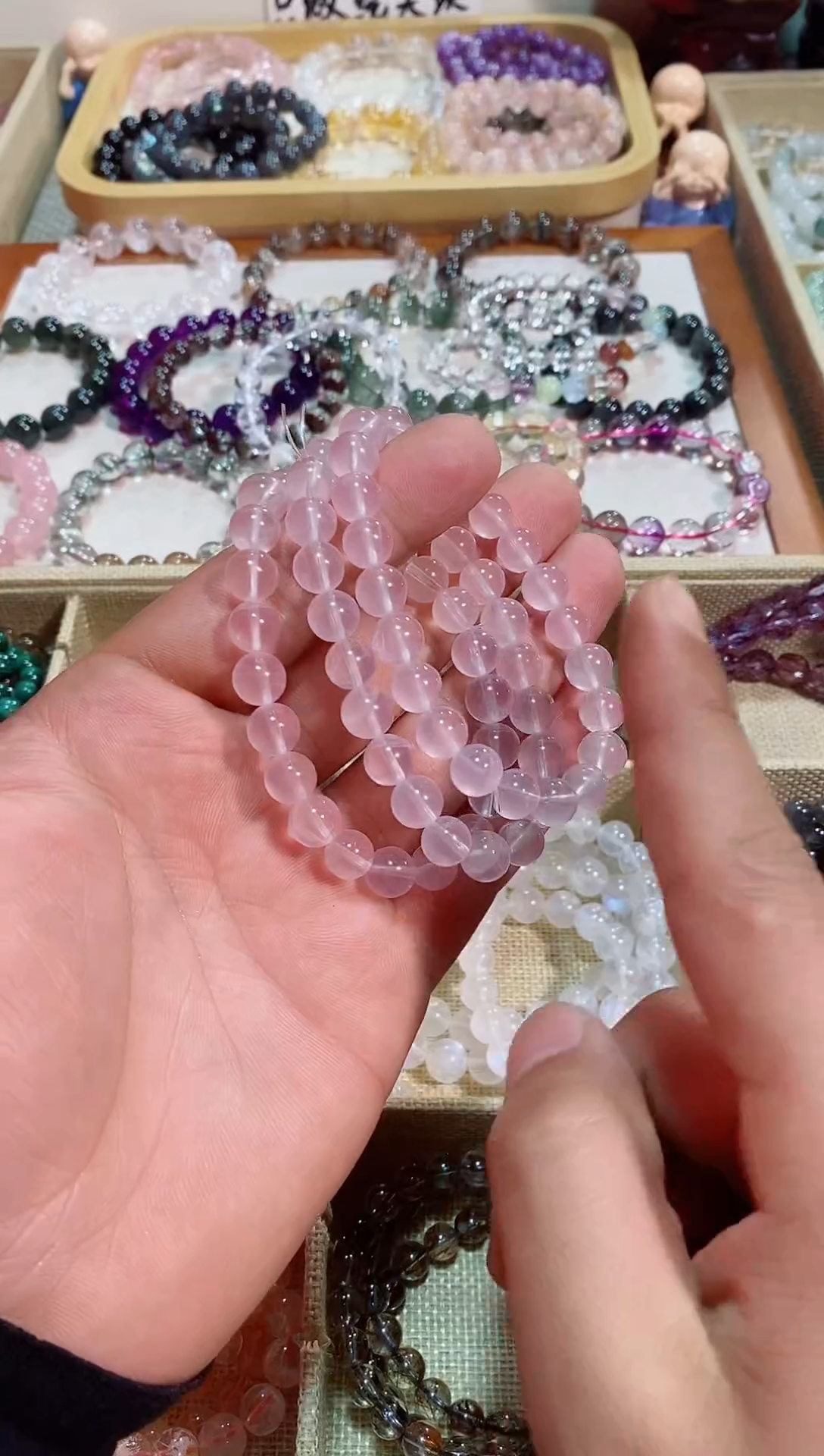 【闪购商品】水晶手链未镶嵌莫桑比克粉水晶8m+ (多样性发其一）