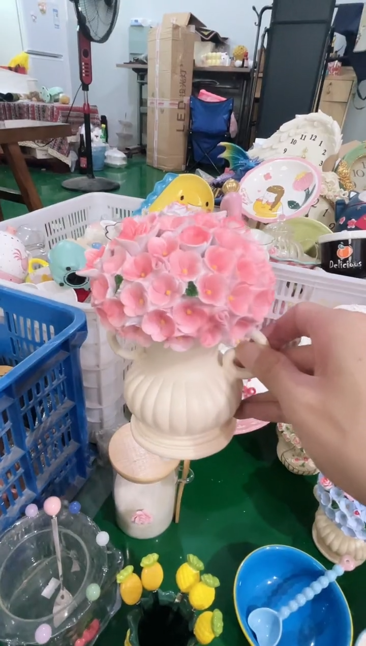 其他粉色绣球花水果叉，开播福利，拼手速
