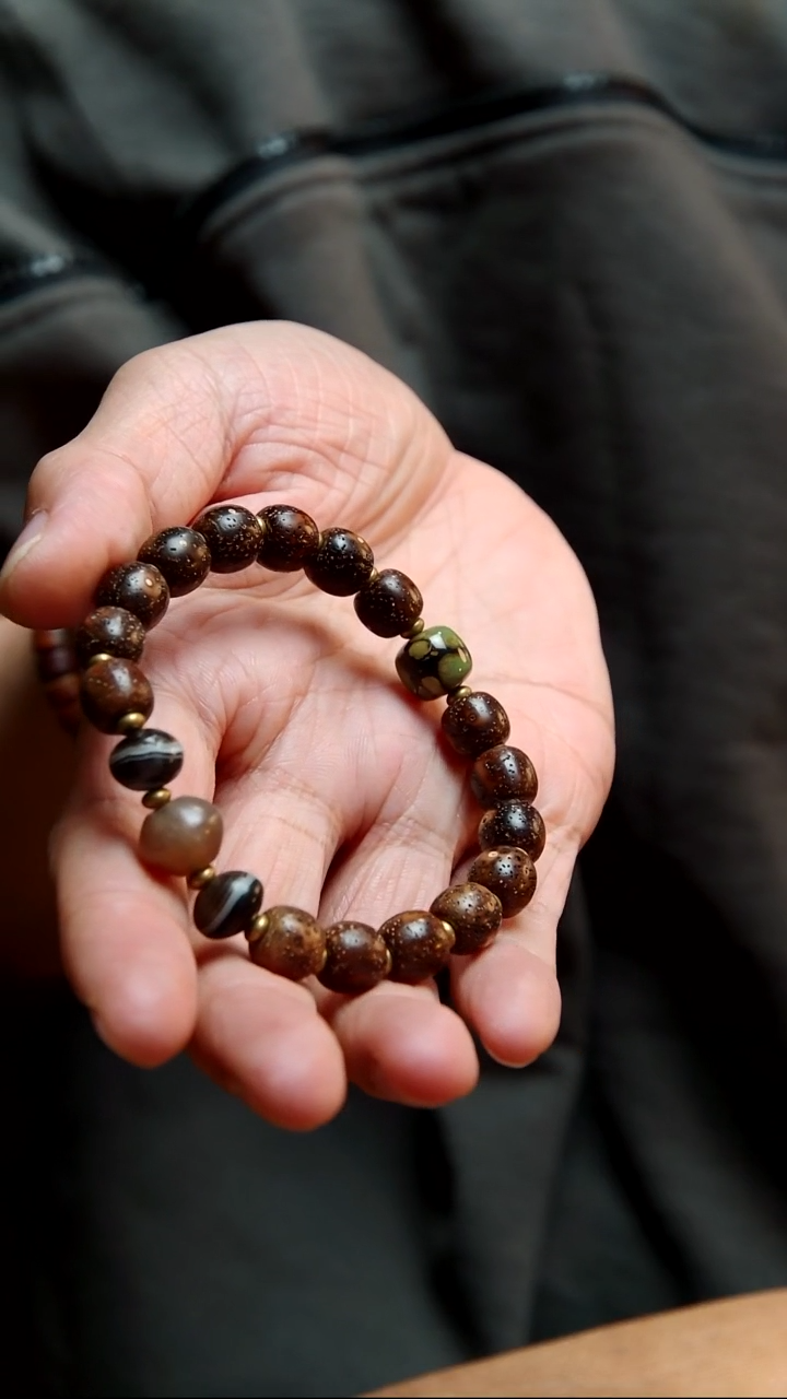 琉璃手串洋*哥星月菩提大金点单圈手串