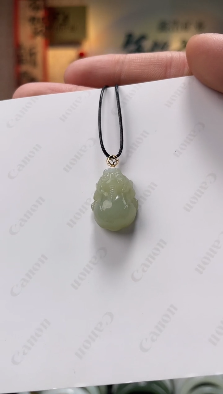 【闪购商品】和田玉颈饰18K金镶嵌貔貅挂件一件