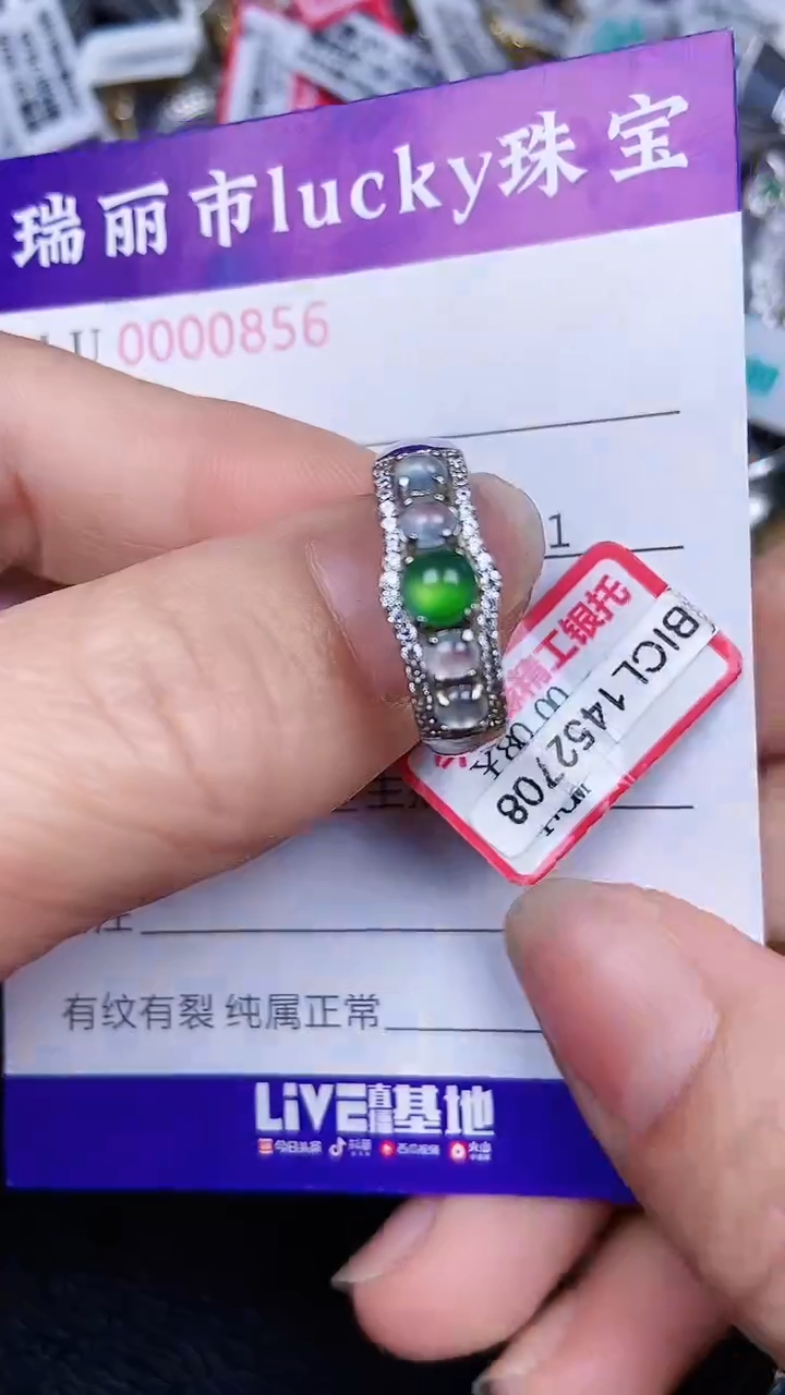 颈饰银S925镶嵌翡翠856