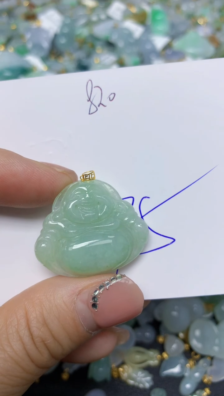 【闪购商品】翡翠挂件18K金镶嵌 天然翡翠A货