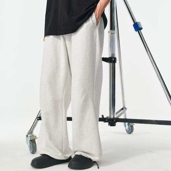 Nothwes 25ss立体弧形打褶慵懒复古卫裤宽松直筒阔腿裤春夏男女潮