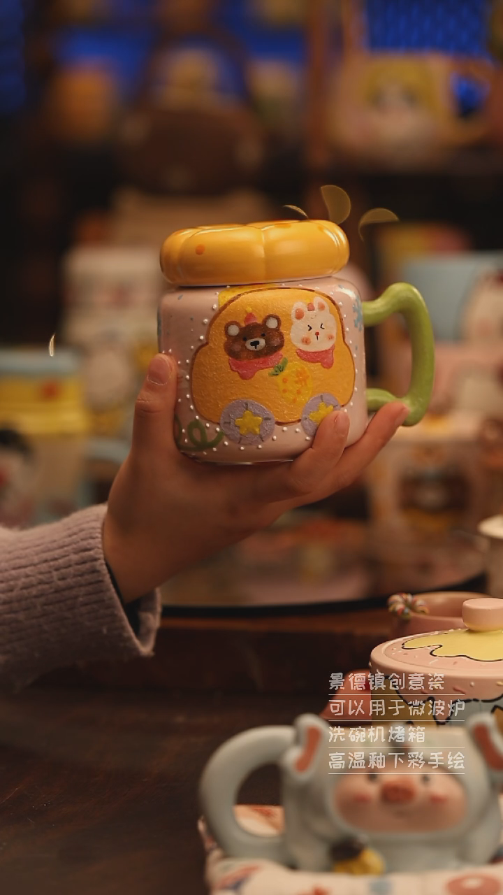 陶瓷景德镇可爱陶瓷釉下彩绘设计师款