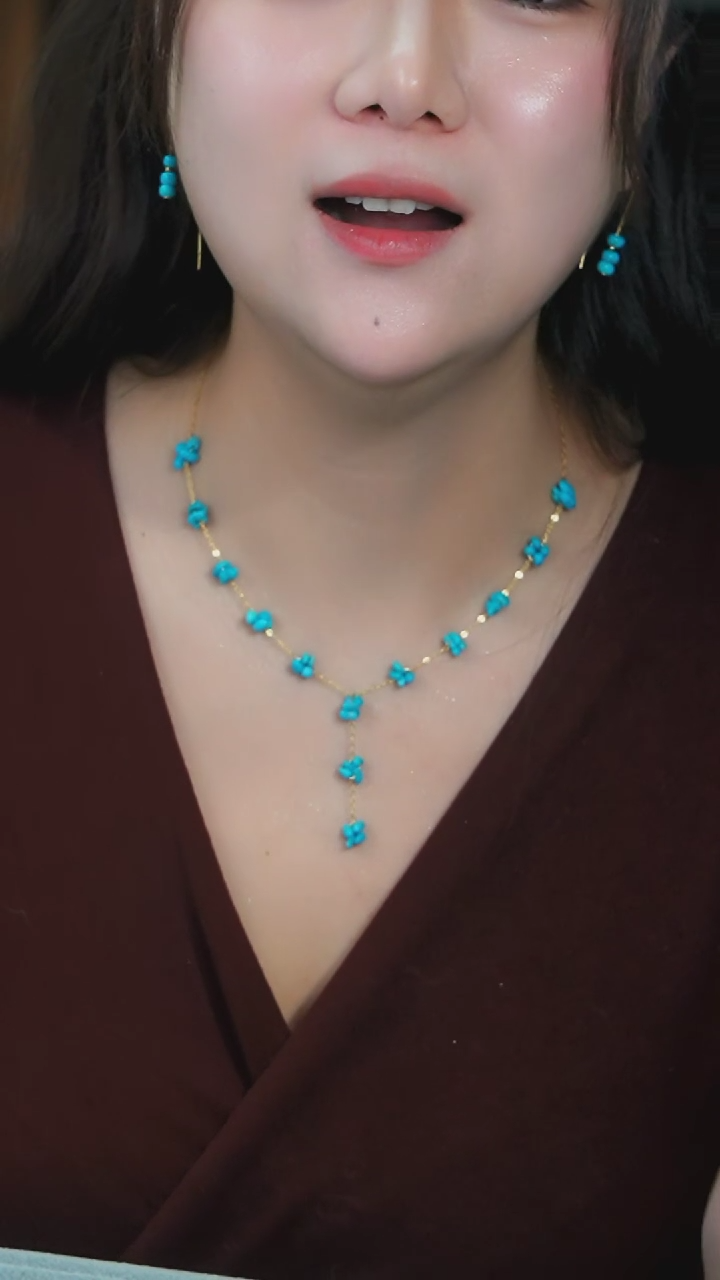 【闪购商品】绿松石项链银S925镶嵌发货一件