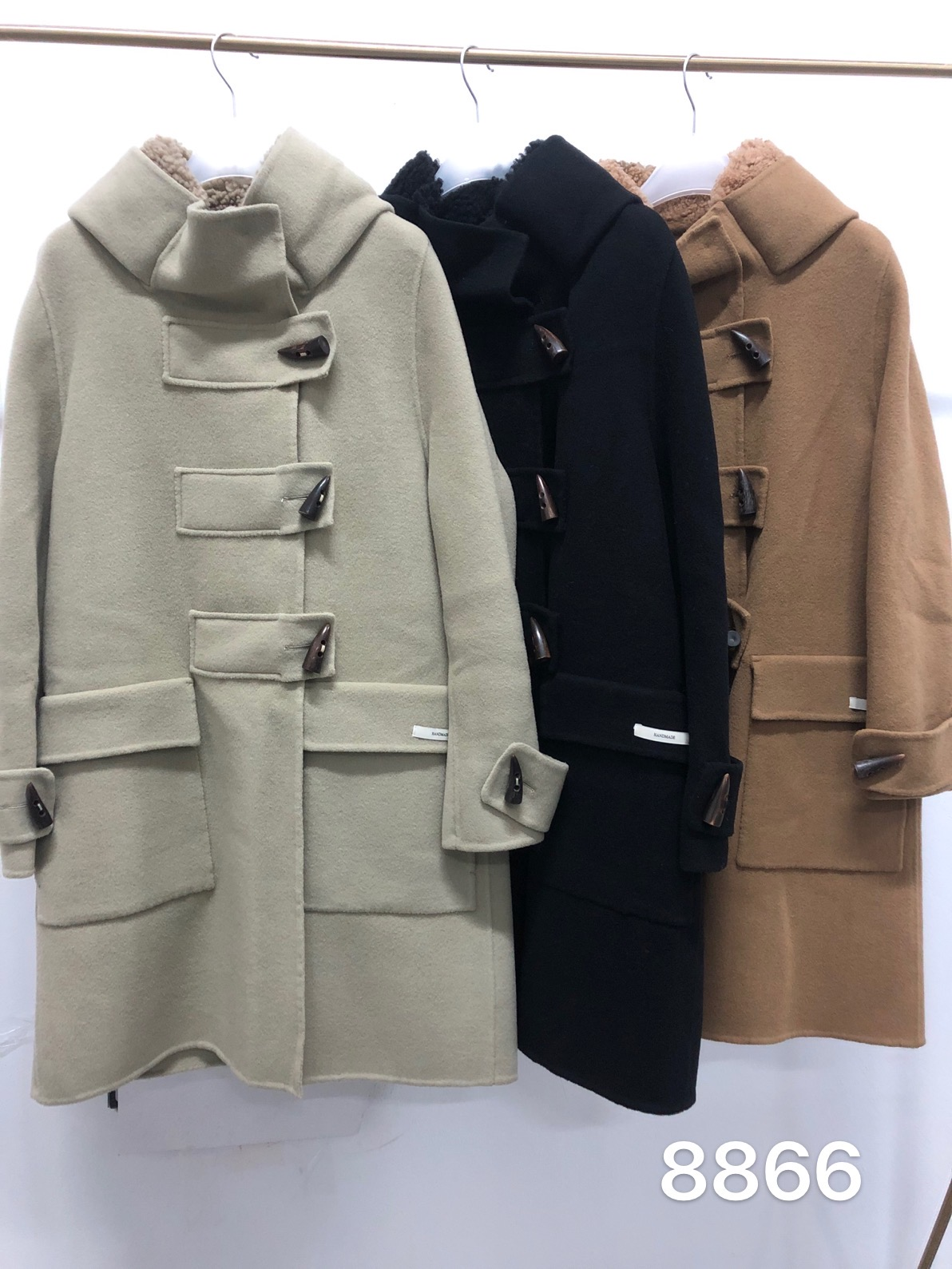 CK  8866新款高质澳洲超细纽扣设计全羊毛大衣