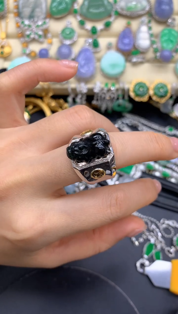 【闪购商品】翡翠戒指18K金镶嵌447-中国好珍宝