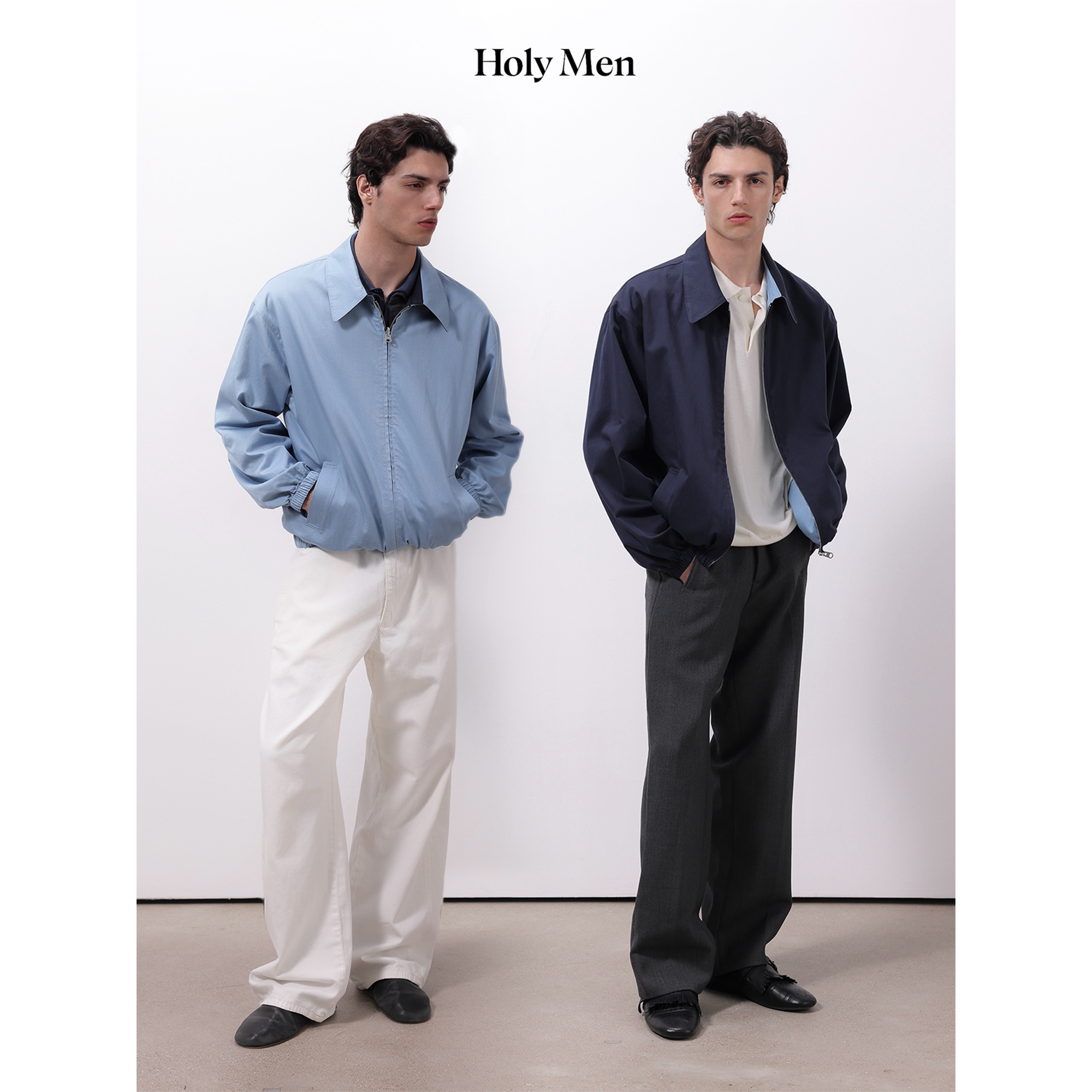 HolyMen | 25FW“双面穿”蚕丝羊毛静奢极简廓形拉链夹克外套