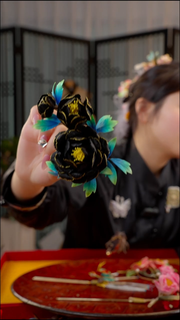 刺绣软簪 非遗苏绣绒花