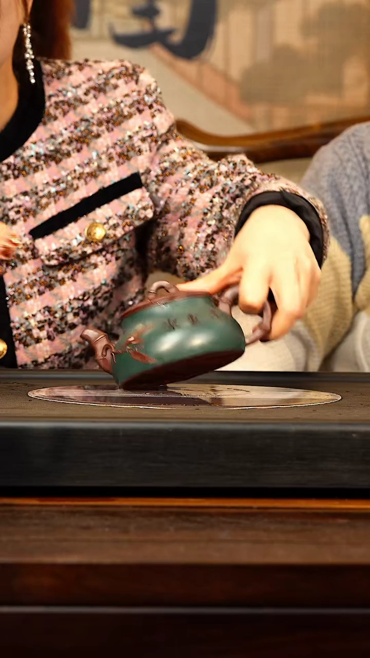 【闪购商品】紫砂茶壶SSH 老紫泥 竹节半月 