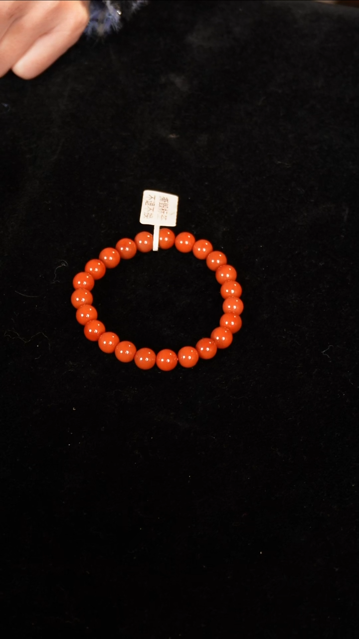 未镶嵌手串南红玛瑙S柿子圆珠单圈8.5M