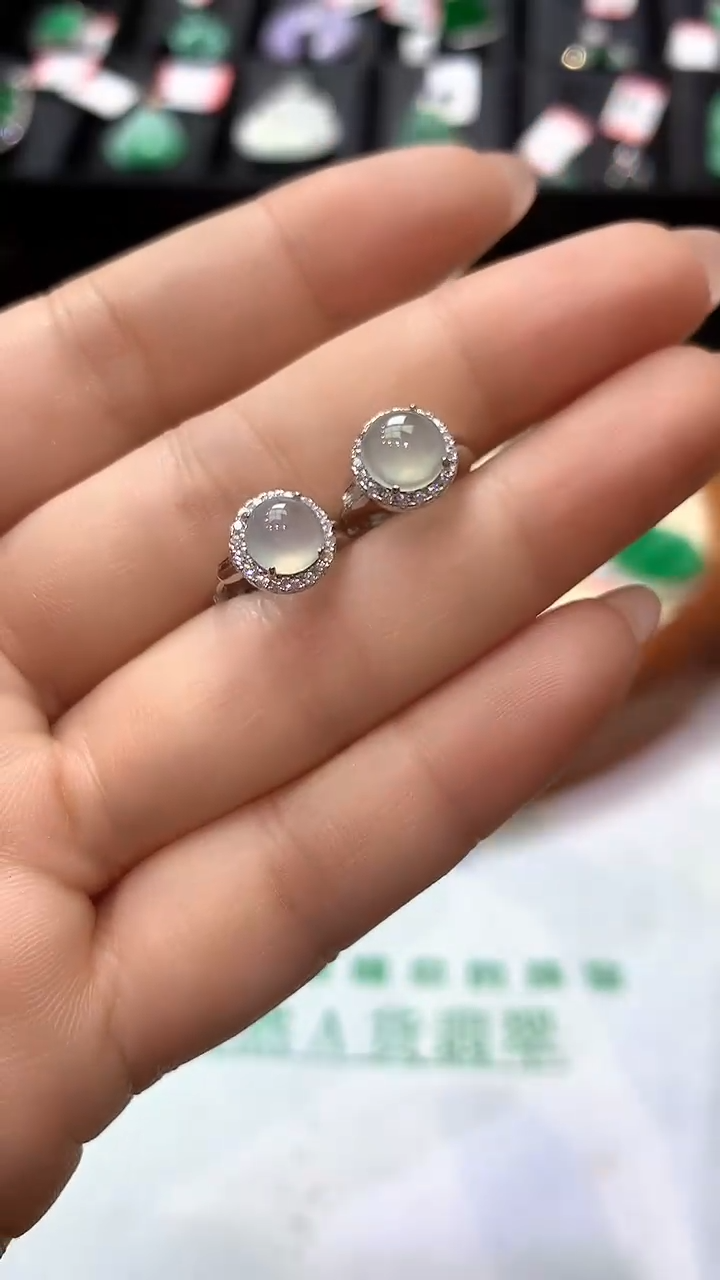 【闪购商品】翡翠耳钉未镶嵌天然A货翡翠