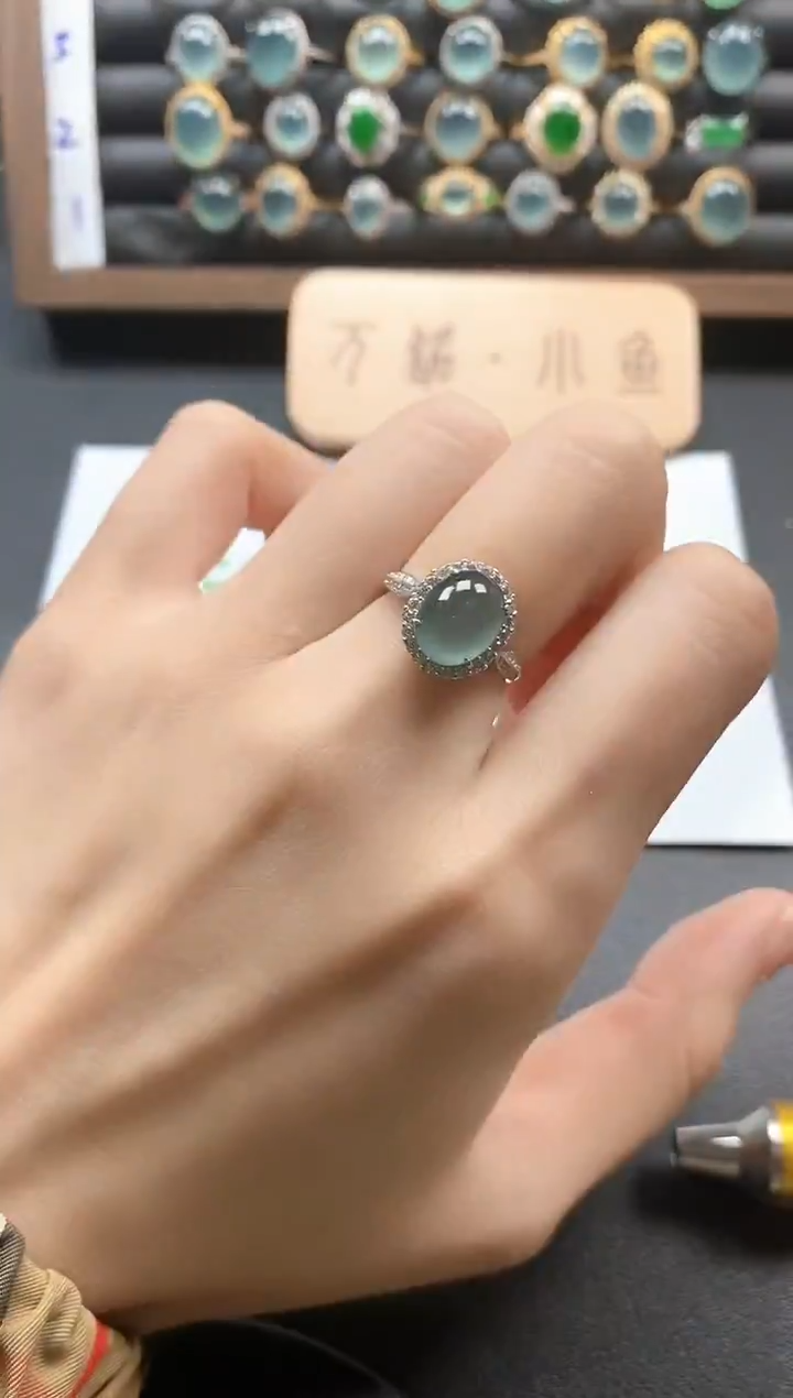 银S925镶嵌戒指翡翠51511