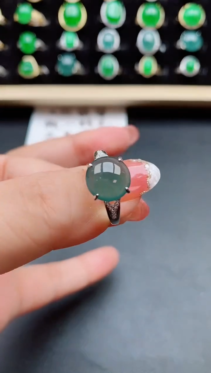 【闪购商品】翡翠戒指银S925镶嵌05080