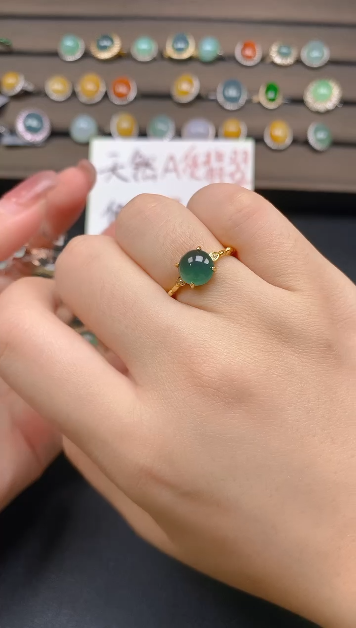 翡翠戒指银S925镶嵌13