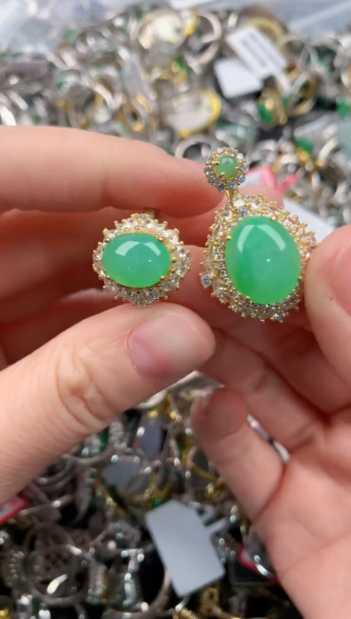 银S925镶嵌戒指翡翠333   5