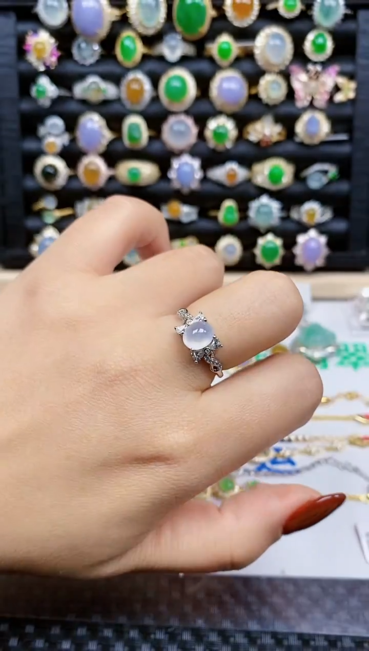 银S925镶嵌戒指翡翠401