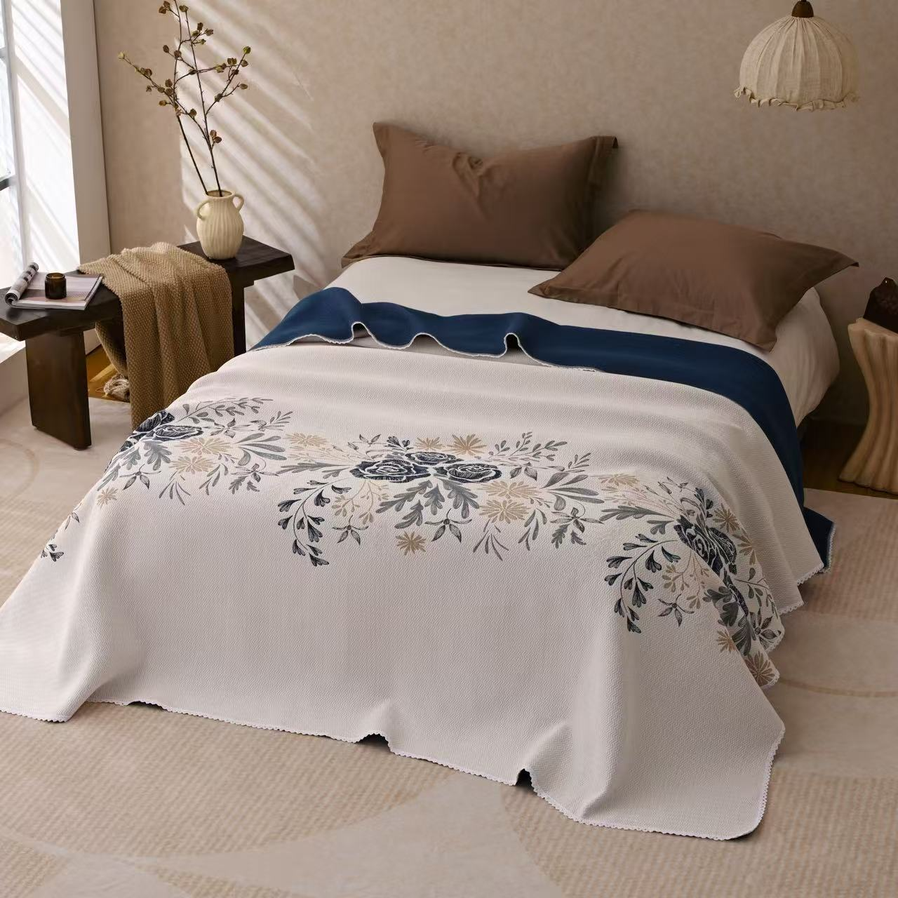 【原装正品 珀莱雅】高端定制舒爽加厚棉麻毯230cm*250cm诗语兰