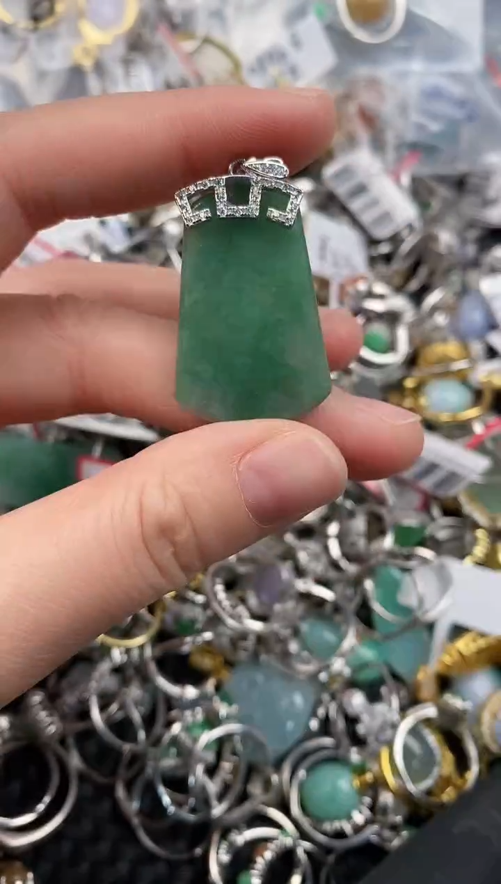 银S925镶嵌戒指翡翠111               5