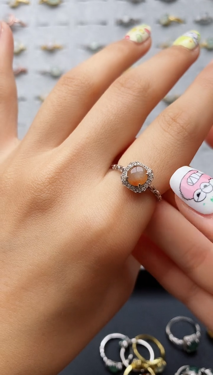 【闪购商品】翡翠戒指银S925镶嵌缅甸翡翠