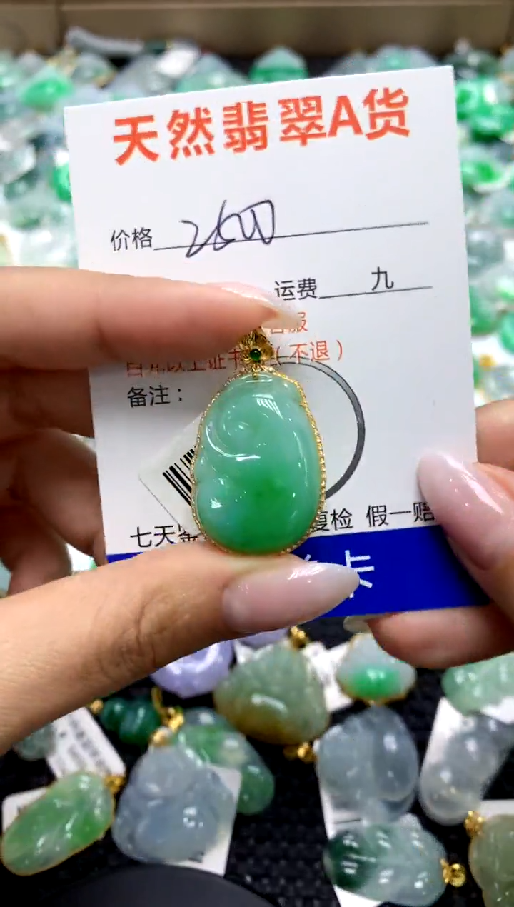 翡翠18K金镶嵌颈饰1111111111111111