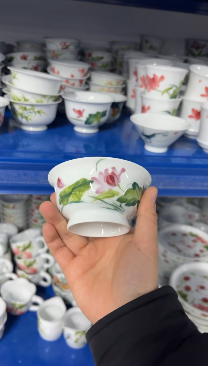 开**莫景德镇高温陶瓷食品级手绘釉中彩-主人杯