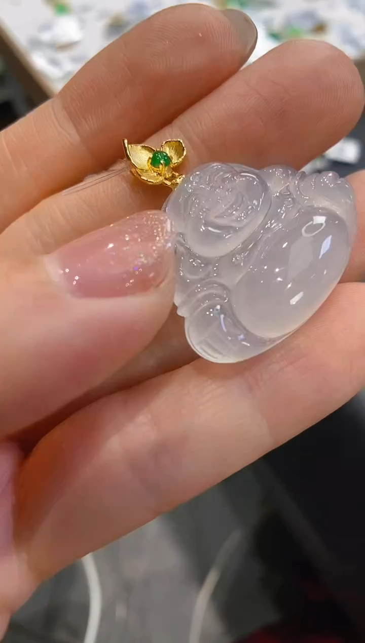 【闪购商品】翡翠18K金镶嵌吊坠(不含链)佛公