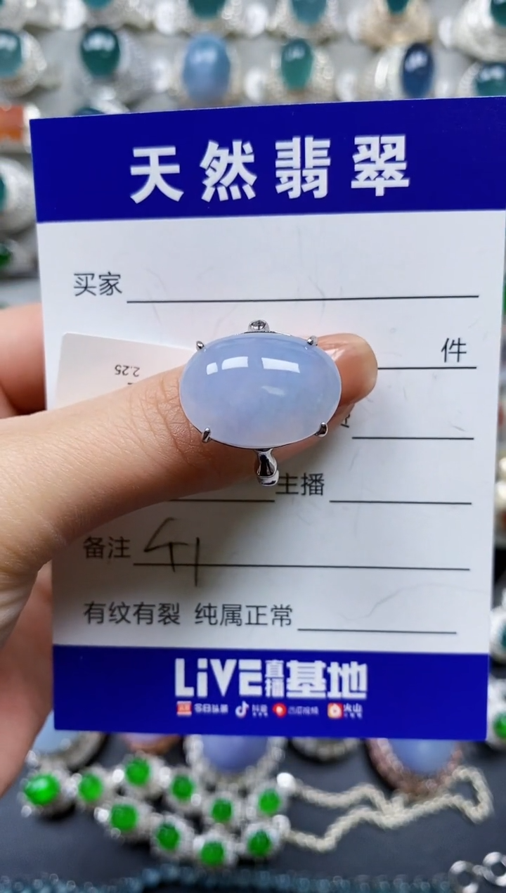 【闪购商品】翡翠戒指银S925镶嵌0041